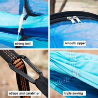 Hamaca de Camping Ultraligera Tela de Nylon Paracaídas con Mosquitera Incorporada - details 0