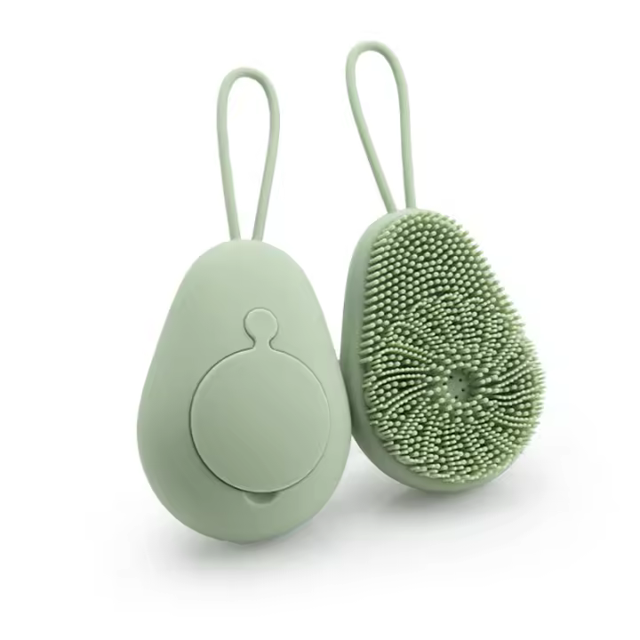 Cepillo de baño de silicona Cepillo exfoliante de baño Cepillo de masaje de barro Cepillo de champú para niños Cepillo de aguacate - 1