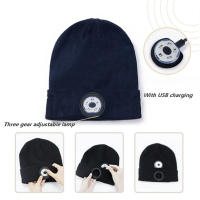 Gorro de música Compatible con Bluetooth V5.0 para hombres y mujeres gorro recargable con 3 modos de luz LED tejido de punto cálido regalo de Navidad de invierno - details 10