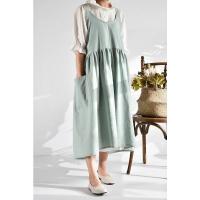Delantal de Jardinería de Algodón-Lino Mezclado Vestido Pinafore con Dos Bolsillos para Cocinar, Hornear, Arreglar Flores Cocina y Dining - details 3