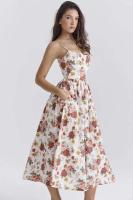 Vestido de Lencio Retro con Estampado de Rosa Vestido de Moda de Vacaciones y Oferta de 2025 - details 15
