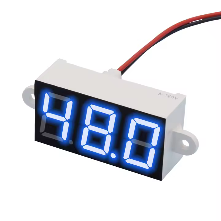 Voltímetro de Agua Impermeable Pantalla LED Azul Probador de Capacidad de Batería de Litio - 1