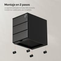 Archivador Móvil con Cerradura Cajonera con Ruedas para Archivos A4 Mueble Archivador Metálico para Oficina Blanco SK024ws - details 15