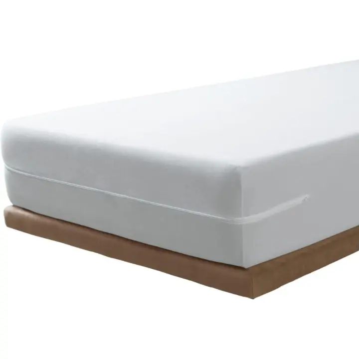 Savel - Funda de colchón elástica de algodón |   Paquete de 2-90x190/200cm |   Protector de colchón con cremallera. Tejido de rizo 100% algodón muy absorbente y ajustable (cama de 90 cm) blanco - 1