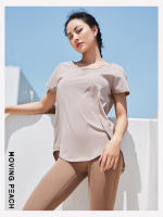 Camiseta Moving Peach para mujer, Top de malla para correr, camiseta transpirable de manga corta para Fitness, moda FTT - details 1