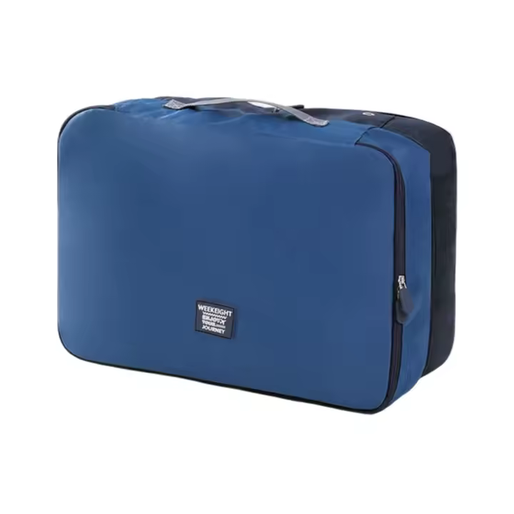 Bolsa de ropa de doble capa de gran capacidad, ahorro de espacio con cremallera, edredón, bolsa de compresión de algodón, bolsa de almacenamiento de chaqueta de plumón a prueba de polvo - 1