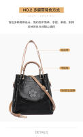 Bolso de mano Bolso nuevo de mujer Bolso de hombro en relieve de moda de alta gama Bolso de cubo de gran capacidad para niños y madres - details 8