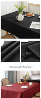 Mantel impermeable y resistente al aceite para el hogar, mantel moderno de lino y algodón, simple y grueso, de color sólido - details 8