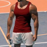 Un chaleco informal y transpirable de color liso para el entrenamiento físico de verano de los hombres en Europa y Estados Unidos en 2025. - details 11