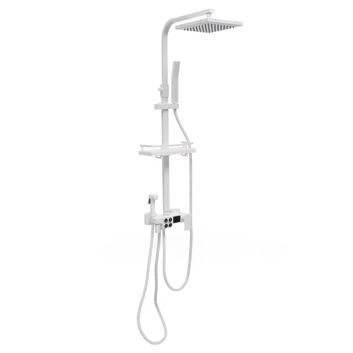 Sistema de Ducha de Acero Inoxidable con Termostato Ducha con 4 Tipos de Jetas con Grifo - 1