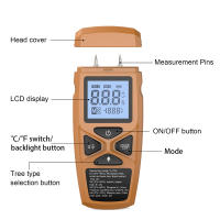 Medidor de humedad Digital de mano, Detector de humedad de madera, higrómetro LCD, medición de humedad para madera, papel de bambú, Herbal - details 7