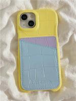 Funda de Tarjeta de Piel de Cocodrilo Contraste Protección de Drop para iPhone 14, 13, 12 Pro Max - details 2