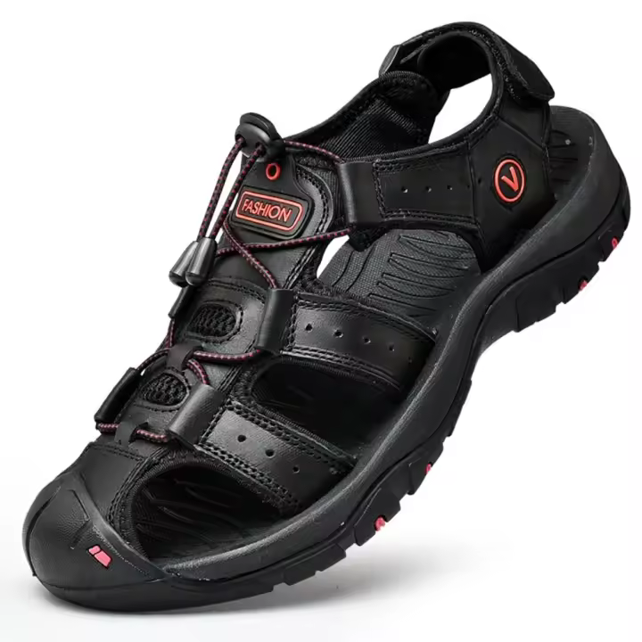 Sandalias de verano para hombre, zapatos informales de cuero genuino para hombre, sandalias de cuero para exteriores para hombre, zapatos de playa, zapatos romanos de talla grande 38-48 - 1