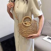 Bolso de hombro hueco de gran capacidad de verano de playa de vid de media luna hecho a mano para mujer - details 27