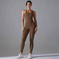 Hamidou-body de Yoga elástico, ropa de gimnasio, ropa deportiva de realce, mono de entrenamiento sin espalda, conjunto de Yoga de alta elasticidad para gimnasio - details 5