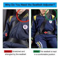 Ajustador de cinturón de seguridad para coche, Clips de Metal para cinturón de seguridad Universal, hebilla adecuada para adultos, niños, personas embarazadas, posicionador de cinturón de seguridad cómodo, 2 piezas (negro) - details 0