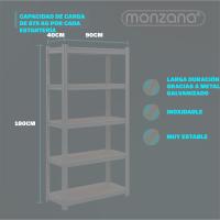 2X Estanterías Almacenaje Metálicas Cargas Pesadas 1750Kg 180x90x40cm Más Altas Rojas - details 20