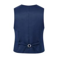 Chaleco Formal sin mangas con bolsillos, traje masculino de un solo pecho, chaleco informal para fiesta, Bar, vestido de banquete, chaleco de traje de Color sólido - details 8