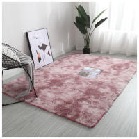 Luxurious Bed Side Plush Carpets Tie-Dyed Pink Soft Modern Bedroom Rug for Nursery Room Home Decor - details 5
