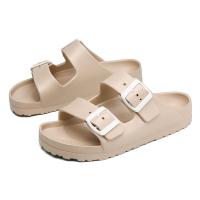 Zapatillas clásicas de verano para mujer, sandalias de playa sin cordones con doble hebilla, EVA ligera y cómoda - details 1