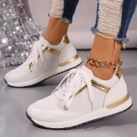 Zapatillas de deporte para mujer, nuevas y cómodas zapatillas deportivas con plataforma de cuero parcheado para correr al aire libre, informales, cómodas y a la moda - details 27