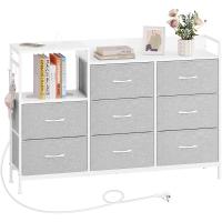 Cajonera para armario, cómoda dormitorio 8 cajones de tela, estantes de madera, cómoda de salón, cajas organizadoras, estructura metálica, estilo industrial - details 43