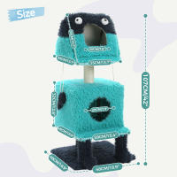 PAWZ Road 2 en 1 Árbol para gatos con postes rascadores de sisal, condominio acogedor, pequeño árbol para gatos de interior, linda casa de cama para gatos, juguetes para mascotas - details 1