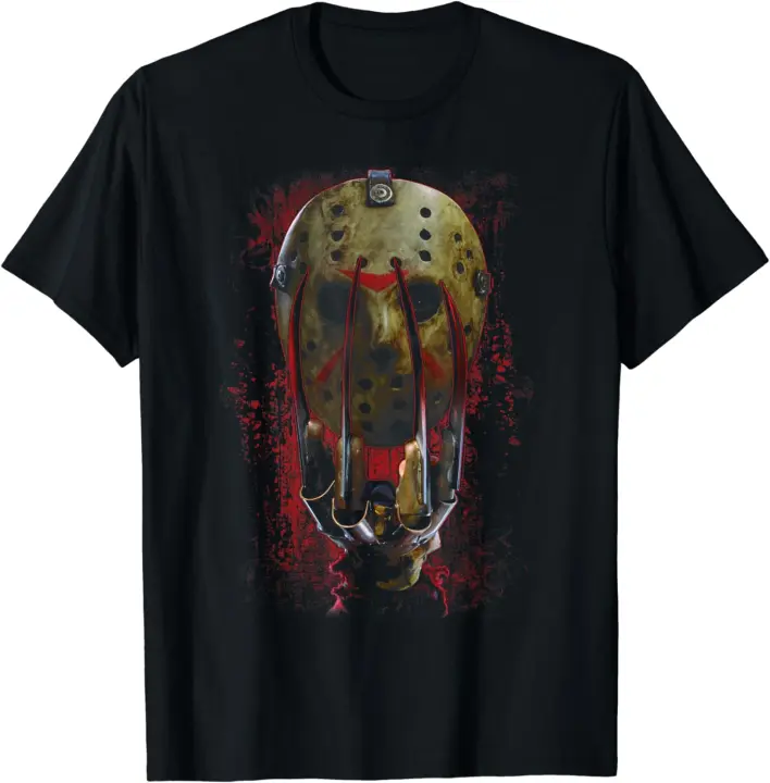 Camiseta Negra de Moda para Hombres Diseño de Máscara y Garra Artículos Varios de Moda Normal - 1