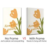 Pintura Nórdica de Tulipanes en Lienzo JUBEER con Marco Decoración para el Hogar Arte de Pared para Dormitorio Diseño de Flores en Lienzo y Acuarela - details 0