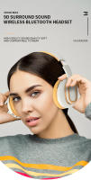Auriculares inalámbricos con Bluetooth, cascos de graves profundos con sonido Hifi, plegables sobre la oreja, con micrófono para todos los dispositivos inteligentes. - details 0