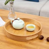 Bandeja de Servicio de Té de Bambú Bandera de Almacenamiento de Madera Sencilla para Desayuno y Postre Uso en Cocina y Dinería - details 5