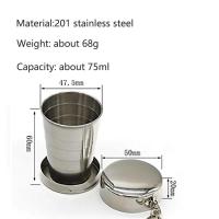 Copa de vino telescópica de 75ml, taza de bebida de té ultra pequeña plegable de acero inoxidable 201, villa de turismo para picnic y camping - details 0