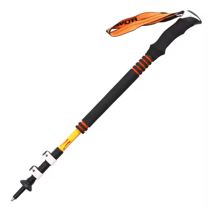 Palos de Senderismo de Fibra de Carbono 2 Pares Para Senderismo Nórdico y Ocio Alpenstock con Bloqueo Rápido Externo en Espuma EVA Mango Largo - 1