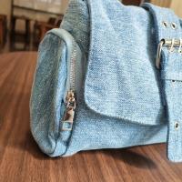 Bolso Bandolera de Mezclilla para Mujer, Bolso de Hombro con Remaches de Moda, Diseño de Marca, Bolso de Mano Femenino Azul - details 13
