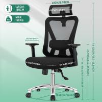 Apoyo Lumbar, Reposabrazos y Ajuste de Altura, Silla Oficina con Función Bloqueable 90 ° -130 ° , - details 1