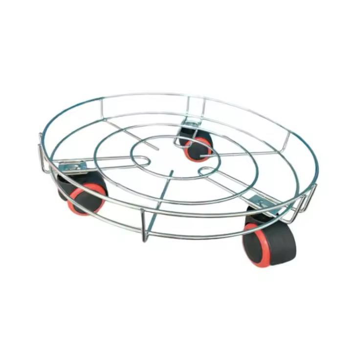 Soporte universal de hierro forjado para flores, bandeja de maceta, cilindro de rueda móvil, luz europea de lujo - 1