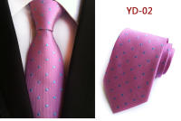 Corbata de 8cm con puntos para hombre, corbatas de negocios, accesorios de la camisa Ascot de poliéster, colorido, amarillo, trasero, rojo, fiesta de boda - details 6