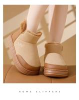 Zapatillas de algodón con forro polar para hombre y mujer, zapatos de casa de suela gruesa para invierno, venta al por mayor, novedad de 2024 - details 2
