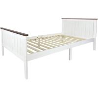 Cama Infantil Individual de Madera - Nogal - con somier, para niños, Color Blanco, Moderno y Elegante Mobiliario Pino, Espacio para Dormir: 70x140 cm - details 9