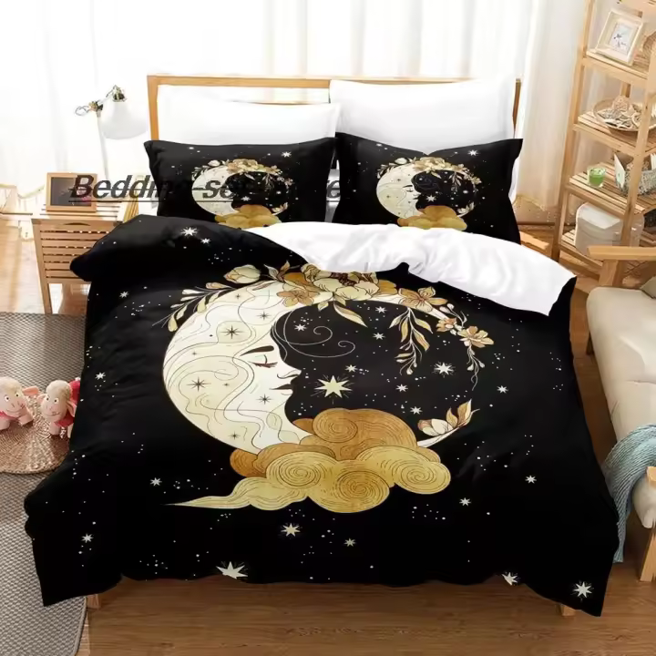 Conjunto de Cama de Luna Hechiza Tamaño de Cama Único, Doble, Rey Funda de de Anime - 1