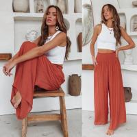 BUNO-Pantalones informales versátiles minimalistas para mujer, pantalones elásticos empalmados de cintura alta con bolsillos y pliegues, holgados, de color liso, a la moda, verano 2024 - details 8