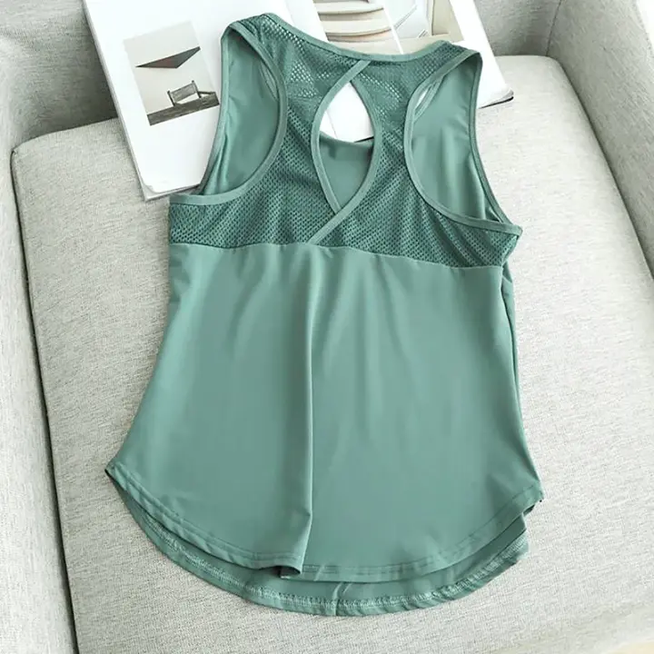 Camiseta Deportiva de Malla Delgada Sin Mangas, Secado Rápido, Perfecta para Yoga, Correr, Fitness - 1