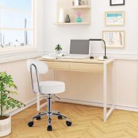 Taburete de Trabajo de 1 Pieza Giratorio Taburete de Silla Giratoria Silla de Oficina con Respaldo de Altura Regulable en Blanco - details 1
