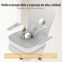 Silla de Escritorio Ergonómica con Soporte Lumbar Altura Ajustable, Reposabrazos Abatible, Para Oficina en Casa Gris - details 9