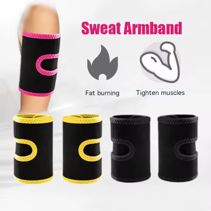 Banda para el sudor de neopreno para mujer, recortador de brazo, adelgazador de brazo, moldeador de brazo, quemador de grasa, brazaletes deportivos - 1