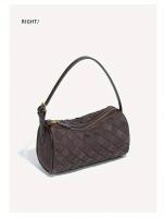 Bolso de mano tejido a mano - Multicolor (café/marrón claro/gris) Bolso de hombro compacto con cierre de cremallera para mujer, teléfono y artículos esenciales, diseño duradero y elegante - details 7