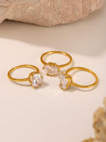 Anillo de Cristal Cuadrado en forma de ZIRCON elíptico de lujo Más ligero Joyas exquisitas para Regalos de Bodas de Novias - details 11
