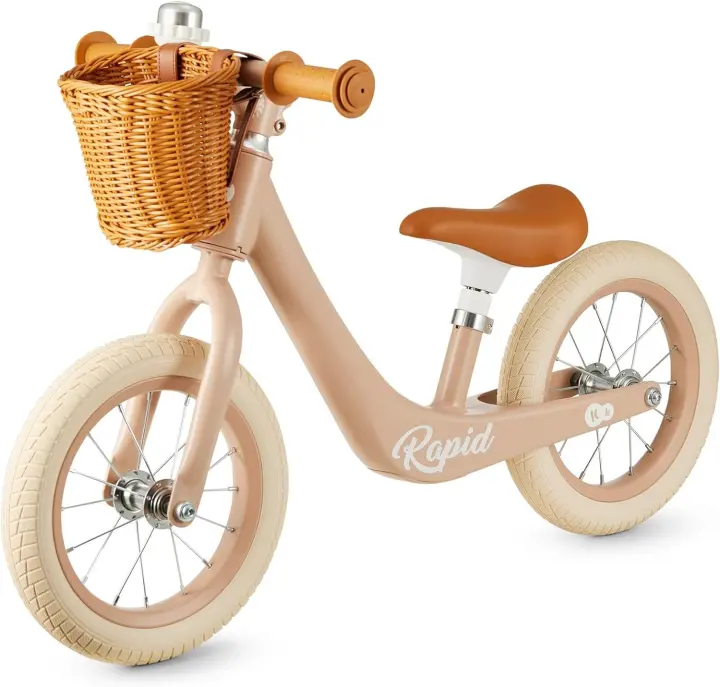 Bicicleta sin pedales rápida, bicicleta de equilibrio, partir a partir de 3 años, sólida, para niñas y niños, segura, ajustable, solo 3.7 kg, retro - 1