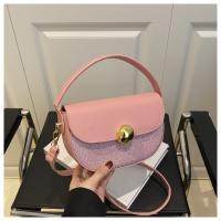 Bolso cruzado de lentejuelas de estilo coreano a la moda, bolso de sillín de Pu de medio círculo, correa ajustable, bolso de hombro de gran capacidad para mujer - details 13