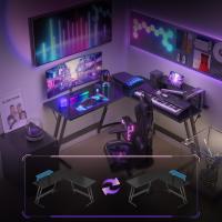 Soporte de Monitor Gamer en Forma de L 130x130cm Carbono Negro Para Estudio de Oficina Dormitorio - details 1